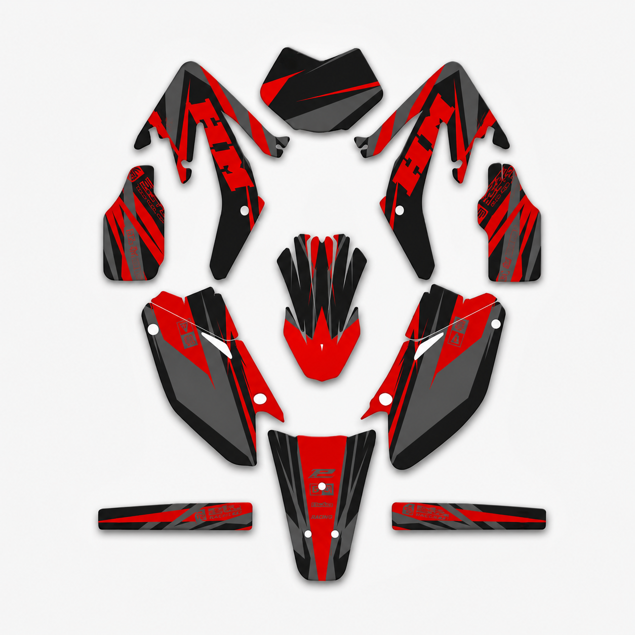 grafiche personalizzate moto HM 50 125 design Ride or Die Rosso con numeri personalizzabili