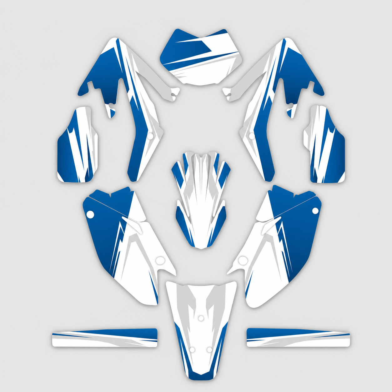 grafiche personalizzate moto HM 50 125 design Blu Ghiaccio con numeri personalizzabili