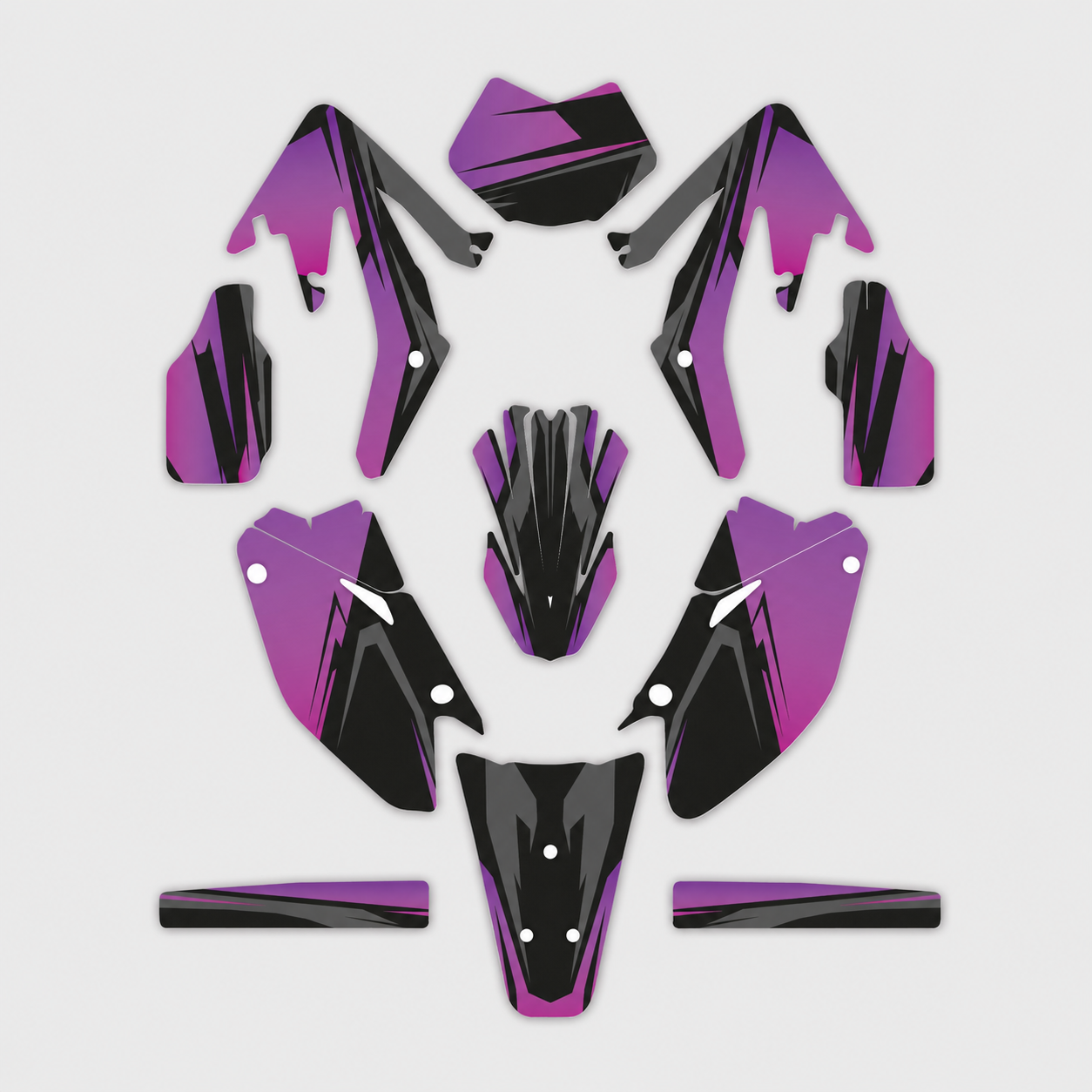 grafiche personalizzate moto HM 50 125 design Viola Notte con numeri personalizzabili