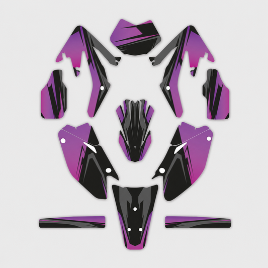 grafiche personalizzate moto HM 50 125 design Viola Notte con numeri personalizzabili
