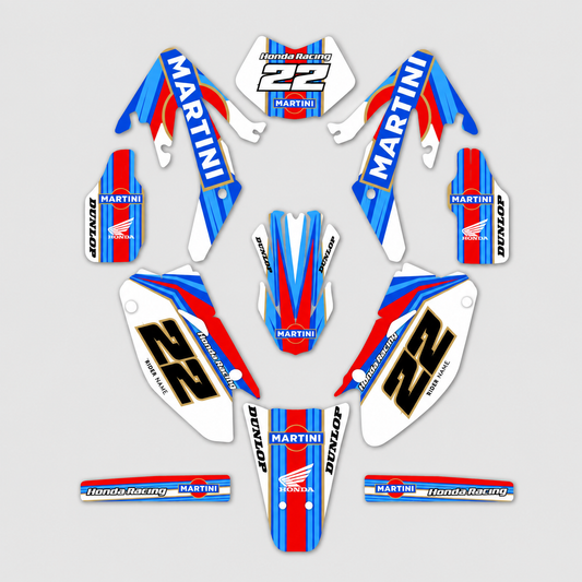 grafiche personalizzate moto HM 50 125 design Martini con numeri personalizzabili