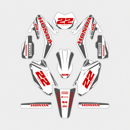 grafiche personalizzate moto HM 50 125 design Bianco Pirelli con numeri personalizzabili