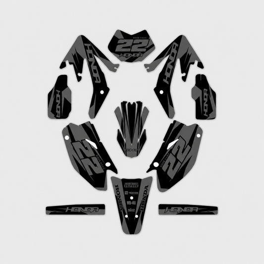 grafiche personalizzate moto HM 50 125 design Grigio Totale con numeri personalizzabili