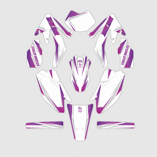 grafiche personalizzate moto HM 50 125 design Ride or Die Viola con numeri personalizzabili