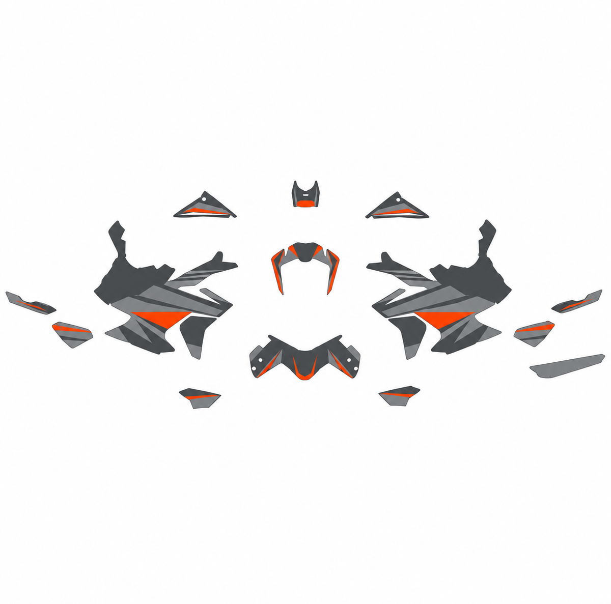 Grafiche adesive personalizzate per KTM adventure, grigio e nero — kit Binni Design, modello 05
