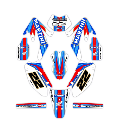grafiche personalizzate moto HM 50 125 design Martini con numeri personalizzabili